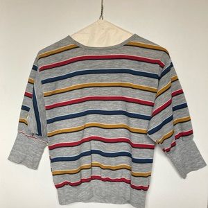 Vintage 90s Striped small/medium Slightly Cropped Sweatshirt